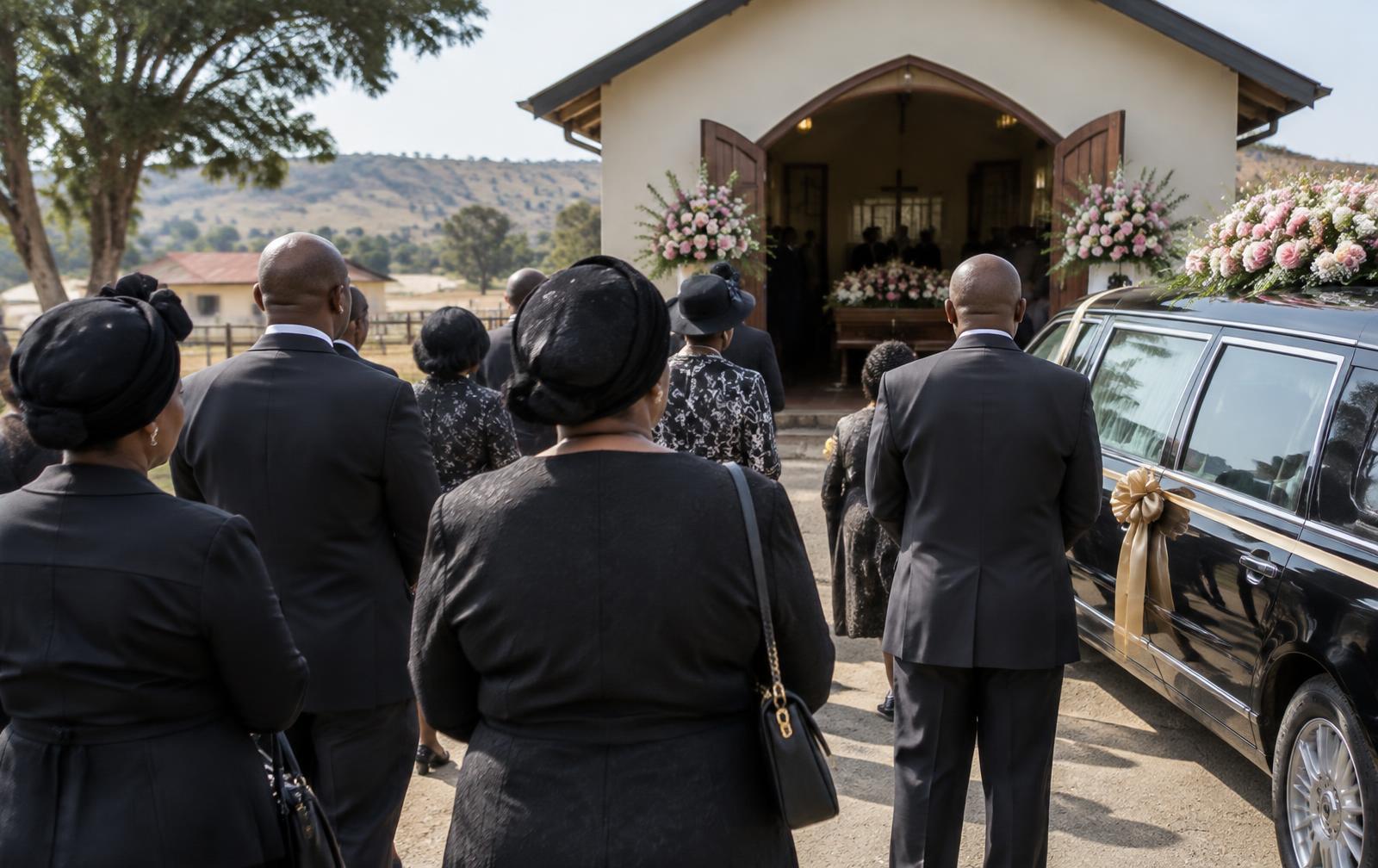 A dignified funeral service setting prepared for a family